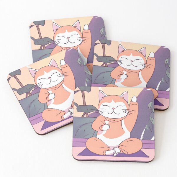 Item preview, Kitty Yoga Pose - "Meowmaste" designed and sold by petsfromweb.