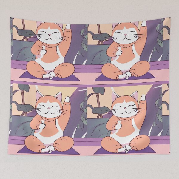 Item preview, Kitty Yoga Pose - "Meowmaste" designed and sold by petsfromweb.