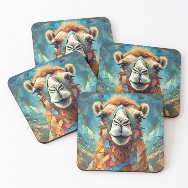 Item preview, Abstract Art Camel with Fragmented Geometric Design designed and sold by TheBigBubble.