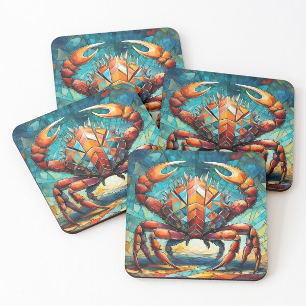 Item preview, Abstract Art Crab with Fragmented Geometric Design designed and sold by TheBigBubble.