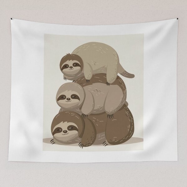 Item preview, Sloth Stack Sticker, Beautiful Sloth Stack Art Sticker, Sloths Art, Sloth Stack Pullover Meme designed and sold by Footy Frenzy.
