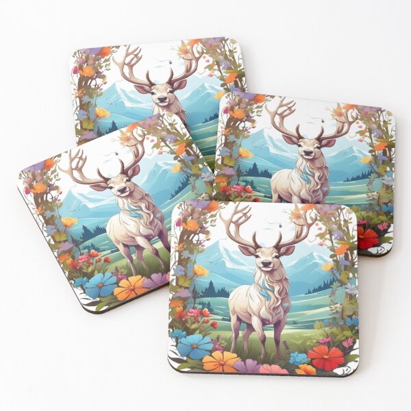 Item preview, Floral Deer designed and sold by ArtTechSphere.
