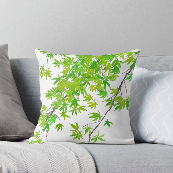 Item preview, hand painted fresh green maple leafs watercolor  designed and sold by SelenePaintings .