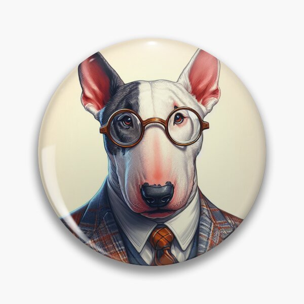 Item preview, Bull Terrier with glasses and tie designed and sold by arkora-pl.