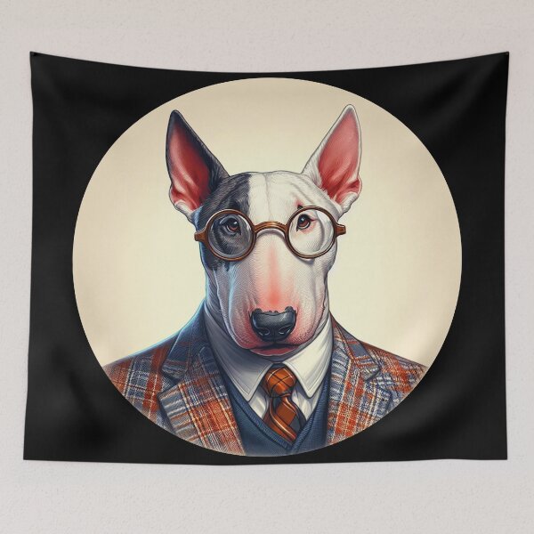 Item preview, Bull Terrier with glasses and tie designed and sold by arkora-pl.