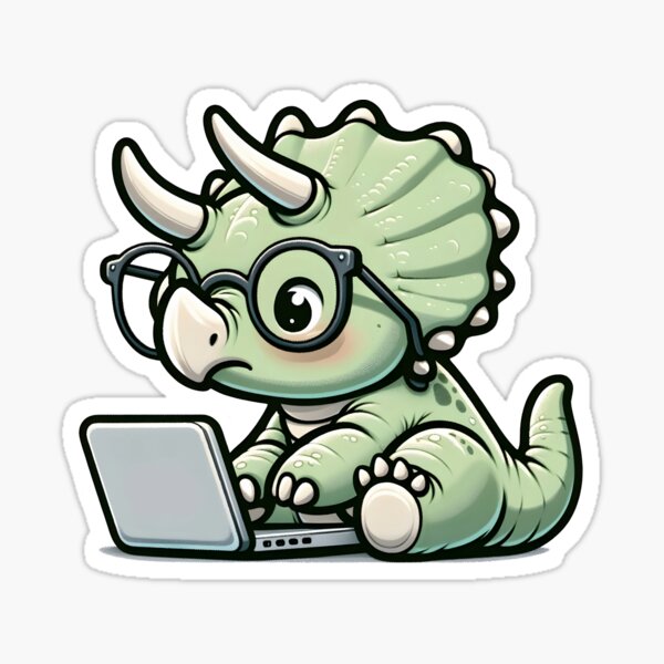 Item preview, Triceratops on a Laptop designed and sold by DetourShirts.