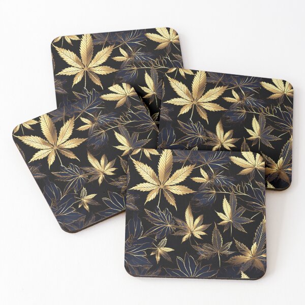 Item preview, Gold Foil Cannabis Leaves Weed Seamless Pattern designed and sold by MedicatedMedusa.