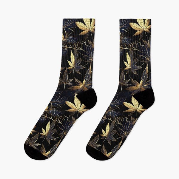 Item preview, Gold Foil Cannabis Leaves Weed Seamless Pattern designed and sold by MedicatedMedusa.