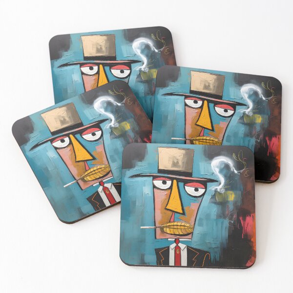 Item preview, Abstracted Elegance- Pastel Cosmos of Anthropomorphic Cigars in Harmony designed and sold by OlfactoART Studio.