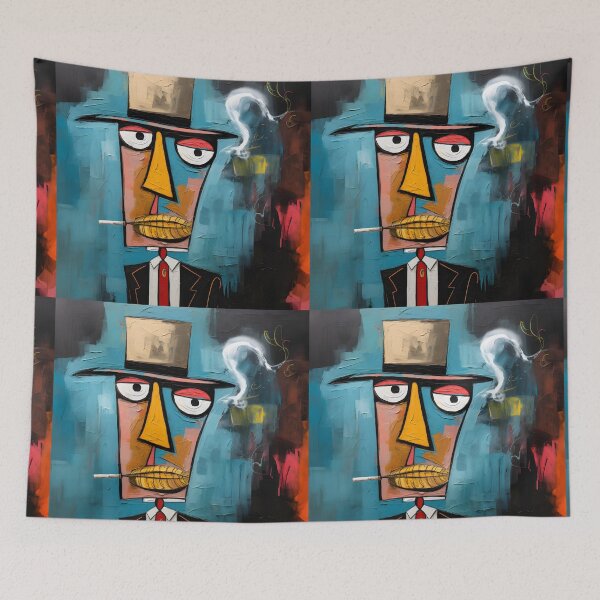 Item preview, Abstracted Elegance- Pastel Cosmos of Anthropomorphic Cigars in Harmony designed and sold by OlfactoART Studio.