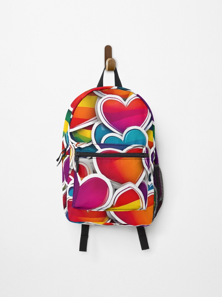 Thumbnail 1 of 3, Backpack, Colorful Heart Pattern designed and sold by AIncredible.