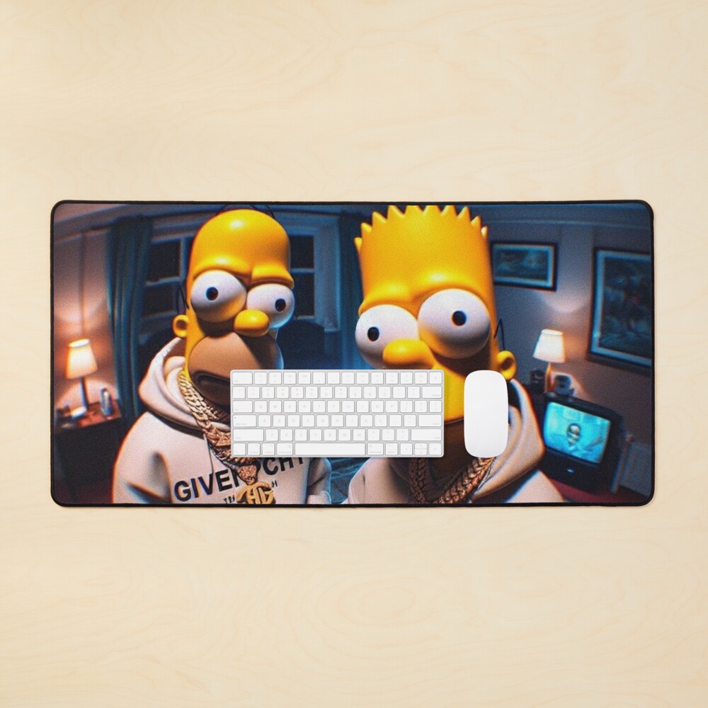 Homer & Bart Street Swag: Yellow Madness Greeting Card by EminenceArts