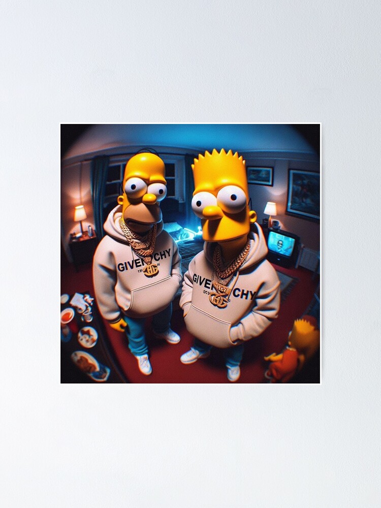 Homer & Bart Street Swag: Yellow Madness Poster by EminenceArts