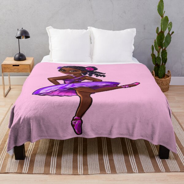 Item preview, Cute Black Girl Ballerina in purple Tutu | Young Dancer Art | African American Gifts designed and sold by Artonmytee.