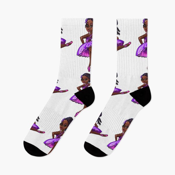 Item preview, Preciosa bailarina negra con tutú morado | Arte de una joven bailarina | Regalos afroamericanos designed and sold by Artonmytee.