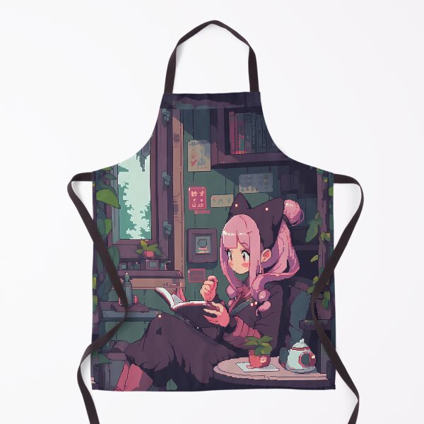 Item preview, Pink haired Anime girl reading a book- Pixel art designed and sold by octoboobs.