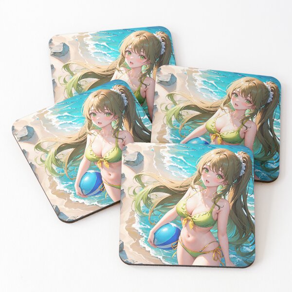 Item preview, Manga summer girl by the sea portrait art designed and sold by TheArtistOf2022.