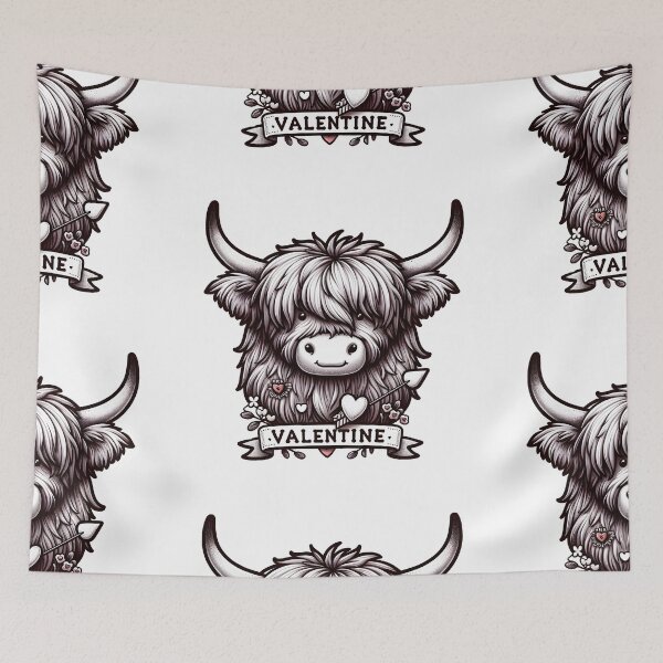 Item preview, Valentine Highland Cow designed and sold by Truck Stop One.