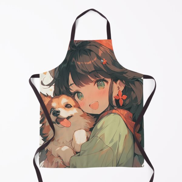 Item preview, Anime small girl with dog in field art designed and sold by TheArtistOf2022.
