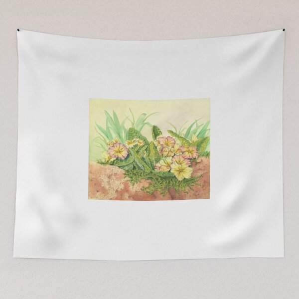 Item preview, Primrose on Wall (watercolour on tinted paper) designed and sold by Painting By Nature.