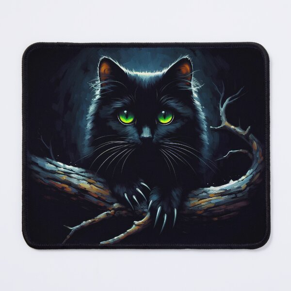 Item preview, pitch black kitty with long sharp claws designed and sold by mariacatsfan.