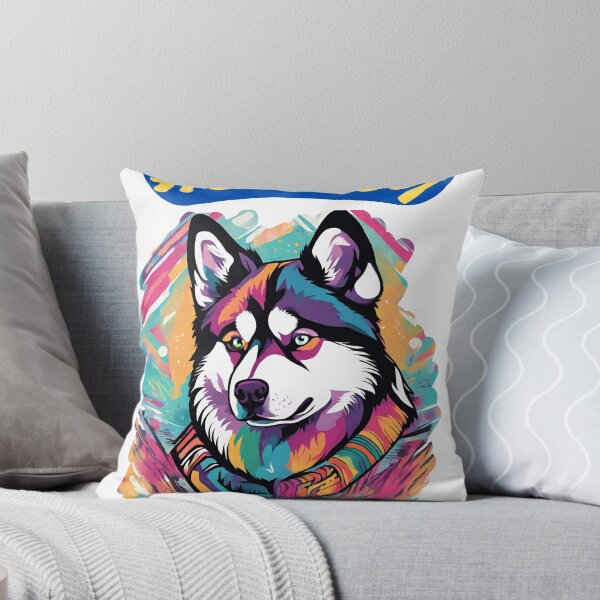Item preview, a gift for lovers of colorful dogs, husky,  designed and sold by GroonSpace.