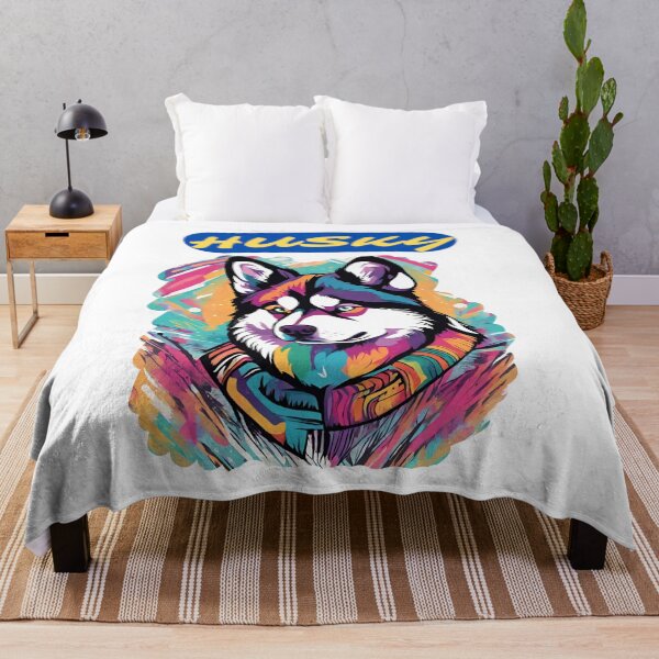 Item preview, a gift for lovers of colorful dogs, husky,  designed and sold by GroonSpace.