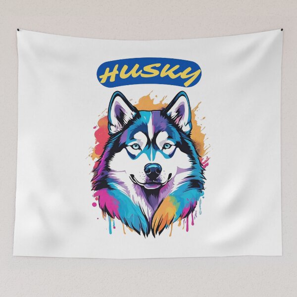 Item preview, a gift for lovers of colorful dogs, husky, 1 designed and sold by GroonSpace.