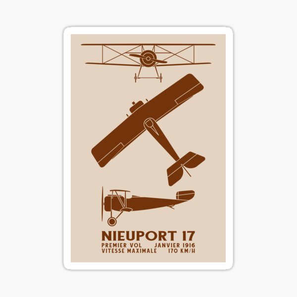 Item preview, Nieuport 17 WW1 French Biplane Infographic Silhouette Diagrams designed and sold by MilitaryMart.