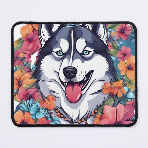 Item preview, a gift for lovers of colorful dogs, flower husky, 2 designed and sold by GroonSpace.