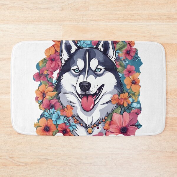 Item preview, a gift for lovers of colorful dogs, flower husky, 2 designed and sold by GroonSpace.