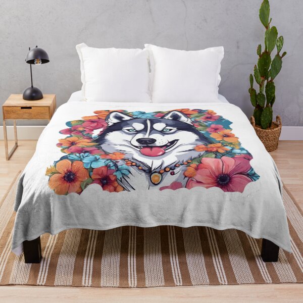 Item preview, a gift for lovers of colorful dogs, flower husky, 2 designed and sold by GroonSpace.