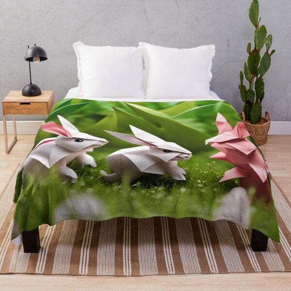 Item preview, Origami Art - Bouncing Bliss: Baby Bunnies Frolic in the Meadow designed and sold by ArtfulFolds.