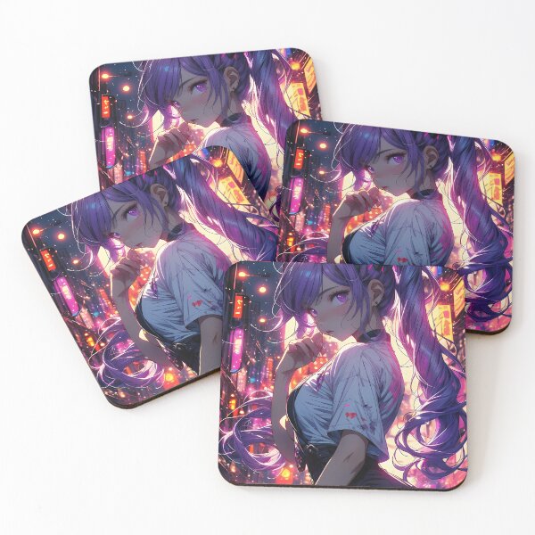 Item preview, Anime city girl in urban city at night art designed and sold by TheArtistOf2022.