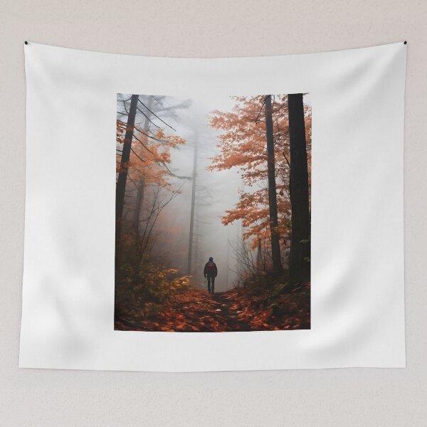 Item preview, Autumn Solitude: A Hiker's Journey Through the Foggy Forest designed and sold by Shirtastically.