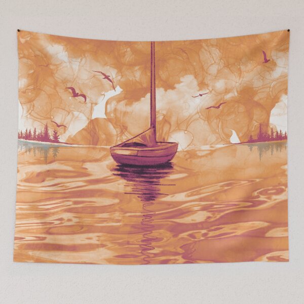 Item preview, modern yacht on the ocean ,sailing designed and sold by wrightsonarts.