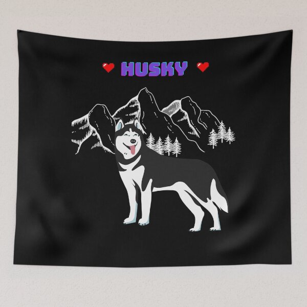 Item preview, a gift for lovers of colorful dogs, husky,  designed and sold by GroonSpace.