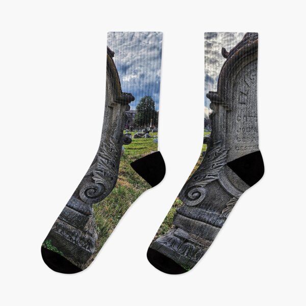 Item preview, Ornate Vintage Headstone On A Cloudy Day designed and sold by TwistedP-Photos.