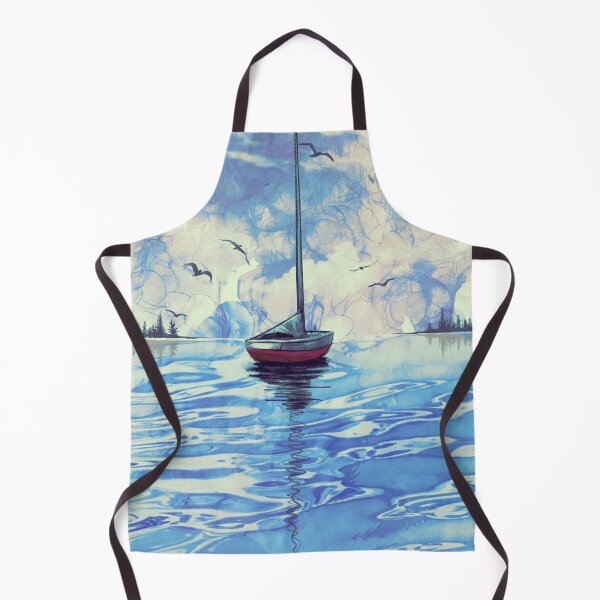 Item preview, sailboat drawing, modern yacht on the ocean designed and sold by wrightsonarts.