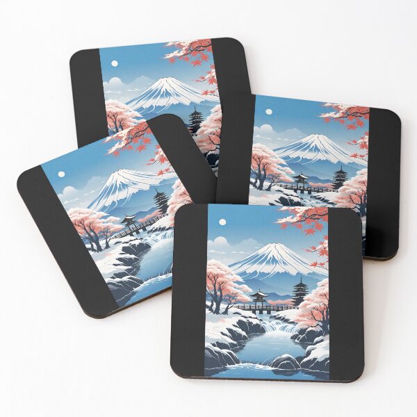 Item preview, Mount Fuji Japanese Maple (Momiji), snowy mountain in japan, Momiji designed and sold by RedArtsDesign.