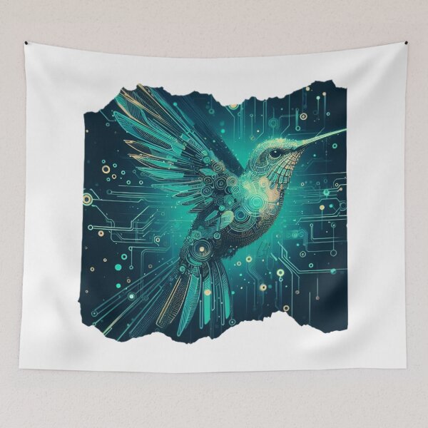 Item preview, Cyber hummingbird designed and sold by Lykaon Art.