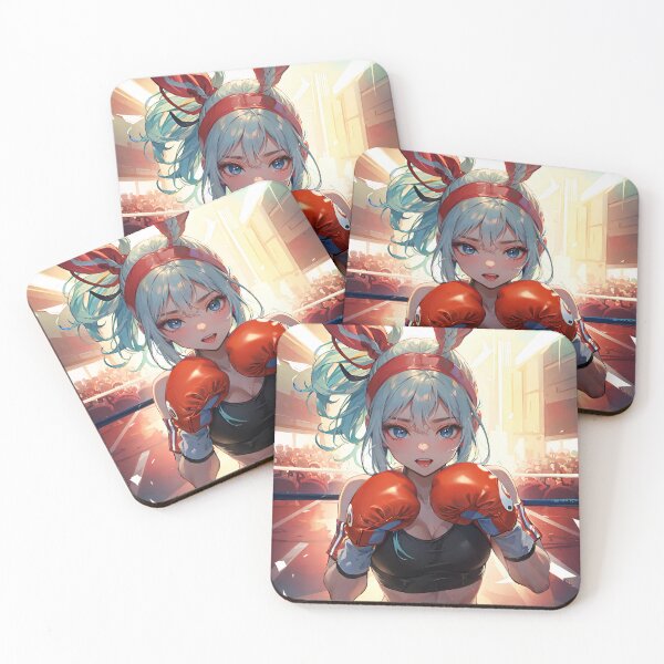 Item preview, Boxing anime girl in ring portrait art designed and sold by TheArtistOf2022.