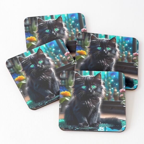 Item preview, The black kitten in the magical flower shop designed and sold by LilithsDesires.