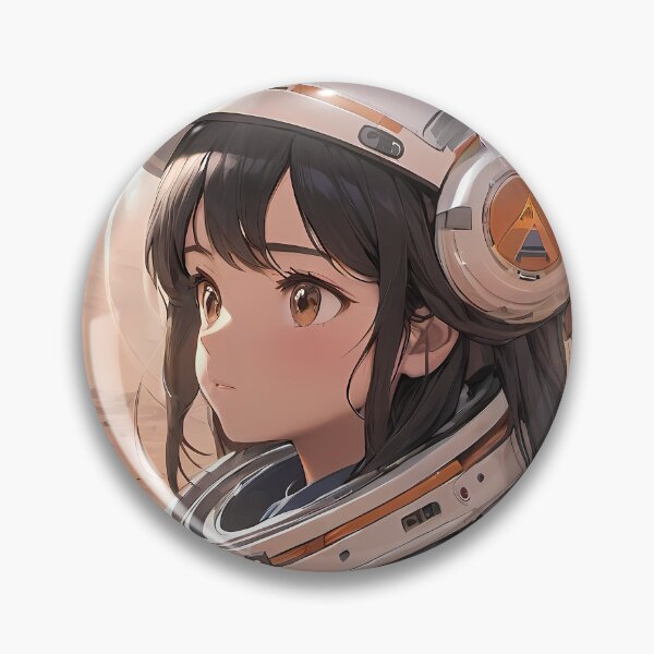 Item preview, Anime girl astronaut in space with full moon by art designed and sold by TheArtistOf2022.