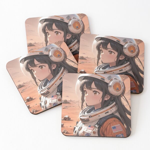 Item preview, Anime girl astronaut in space with full moon by art designed and sold by TheArtistOf2022.