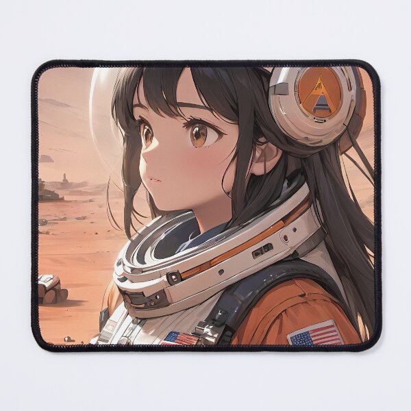 Item preview, Anime girl astronaut in space with full moon by art designed and sold by TheArtistOf2022.