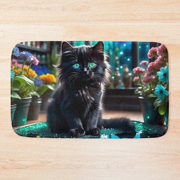 Item preview, The black kitten in the magical flower shop designed and sold by LilithsDesires.