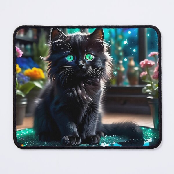 Item preview, The black kitten in the magical flower shop designed and sold by LilithsDesires.