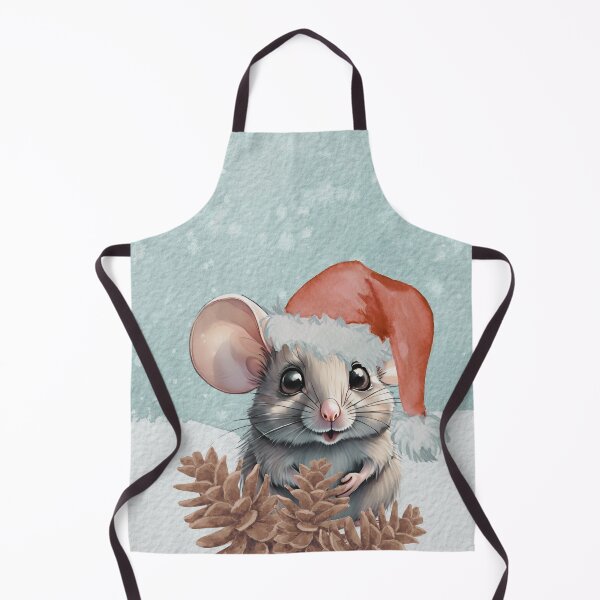 Item preview, Tiny Cute Mouse With Red Christmas Hat designed and sold by LittleGnomad.
