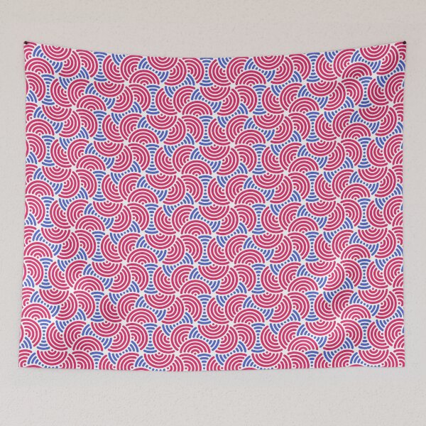 Item preview, Blue White Red Abstract Modern Contemporary Print Pattern  designed and sold by VioletsnPansies.